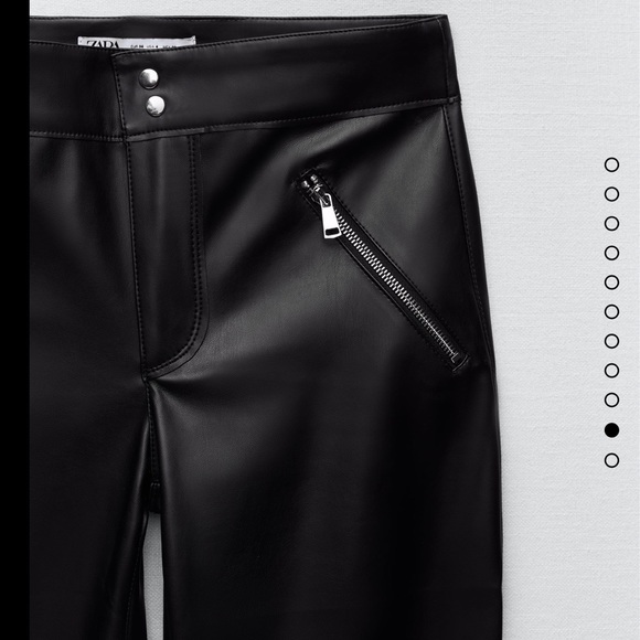 ZARA-NWT-Zippered faux leather pants - Picture 5 of 9